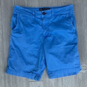 American Eagle Active Flex Classic Shorts Mens 31 Blue Chino Shorts 9" Inseam